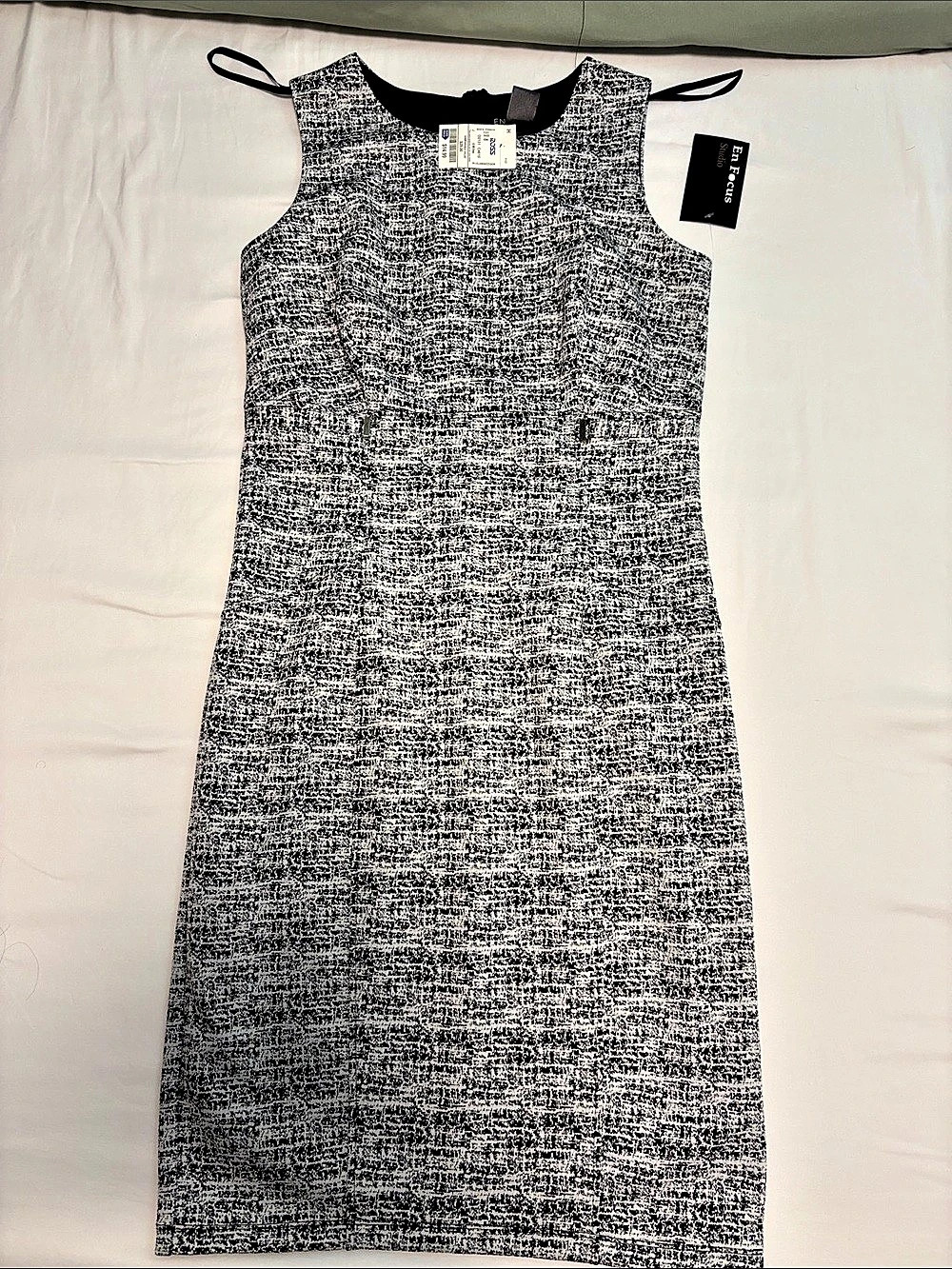 Enfocus Studio Abstract Midi Dress Black & White Size Small NWT